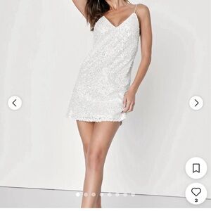 Lulu's Sparkling White Mini Dress bin 4